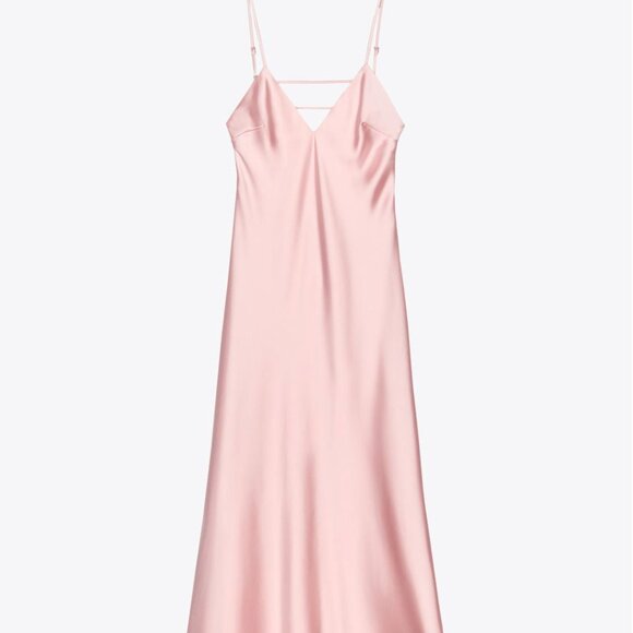 ZARA Satin Midi Dress – Pastel Pink – Size L – New (No Tags) 🎀 - Picture 5 of 13